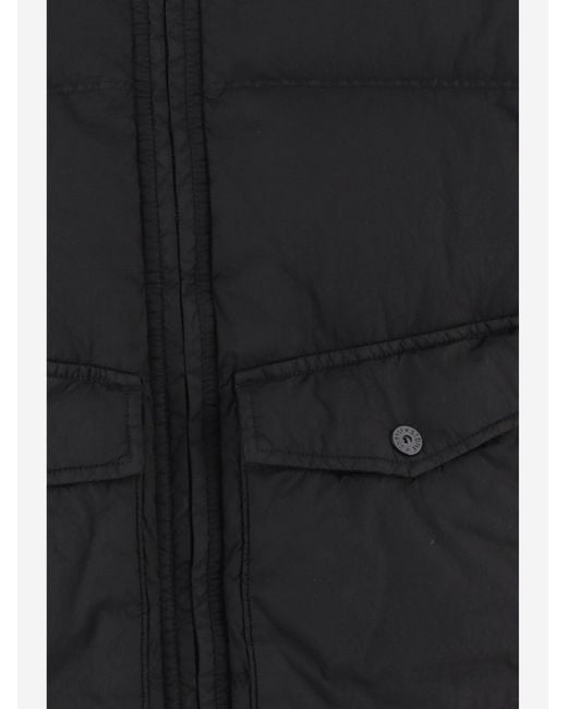 Stone Island Black Compass-Patch Hooded Jacket