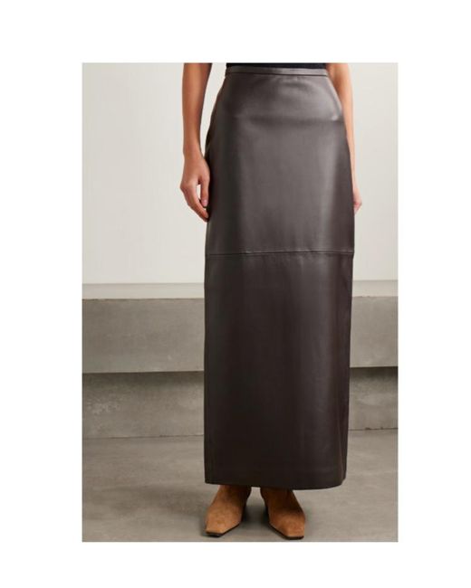 Co. Brown Back Slit Midi Skirt