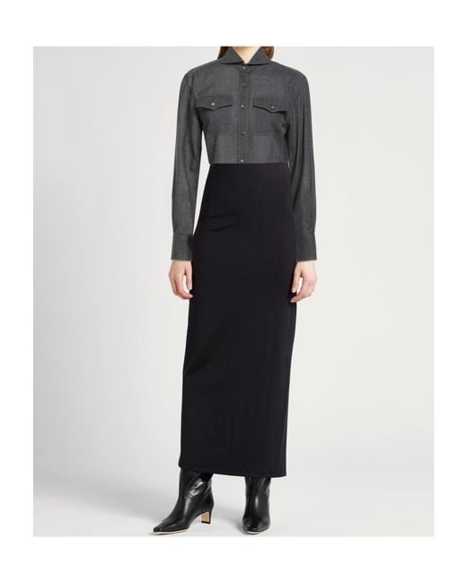 Brunello Cucinelli Gray Solid Colour Shirts Blouses