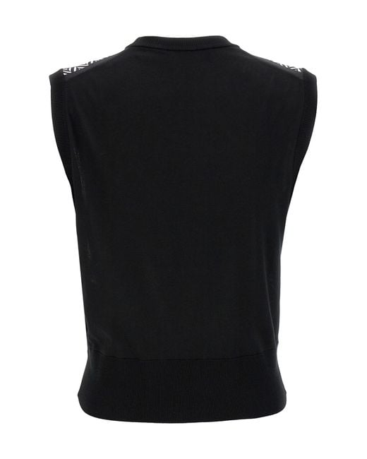 Dolce & Gabbana Black Floral Printed Knitted Vest