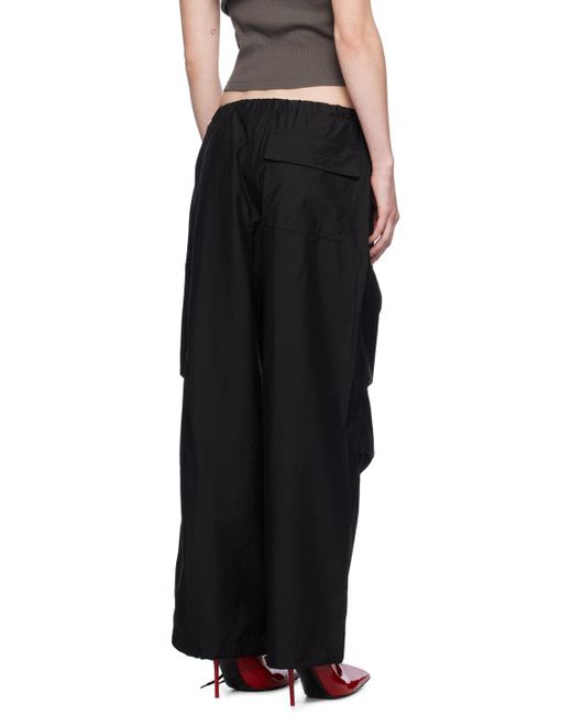 Acne Black Relaxed Fit Straight-Leg Pants With Drawstring Waistband