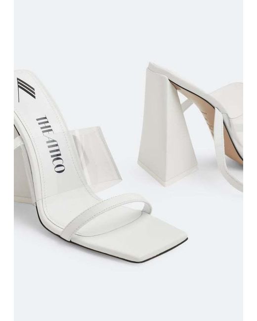The Attico White Isa Tie-Fastening Leather Sandals