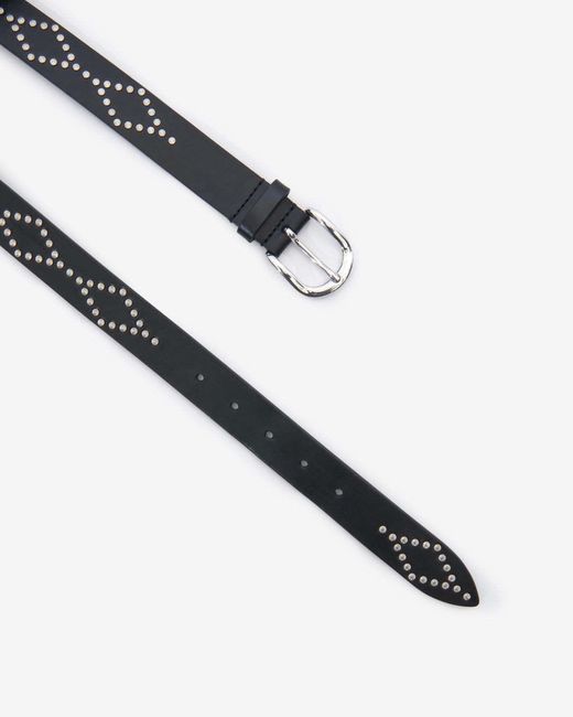 Isabel Marant White Studded Buckle Belt