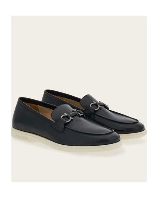 Ferragamo Black Ferragamo Gancini-Plaque Loafers for men