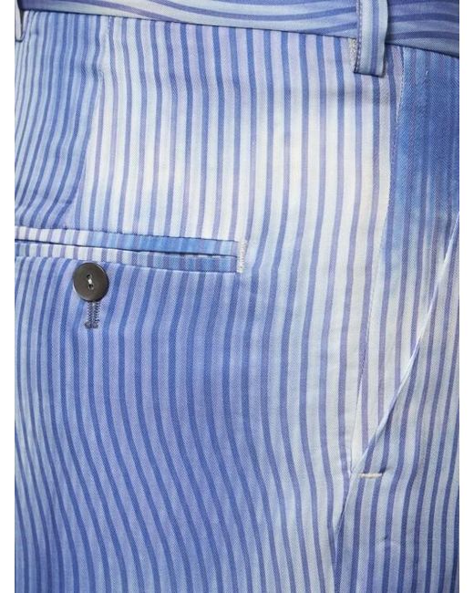 FEDERICO CINA Blue Printed Casual Pants for men