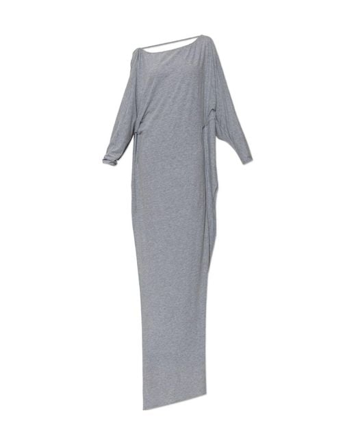 DSquared² Gray Open-Back Maxi Dress