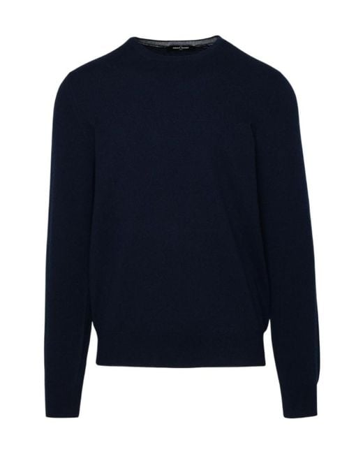 Gran Sasso Blue Long Sleeve Crewneck Jumper for men