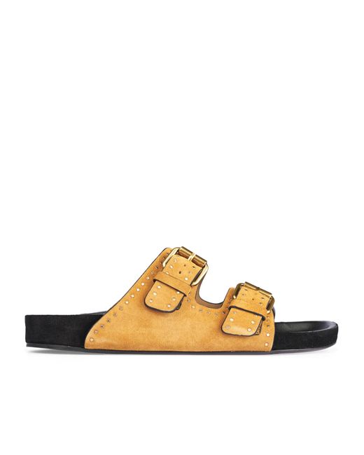Isabel Marant Metallic Buckle Detail Slippers