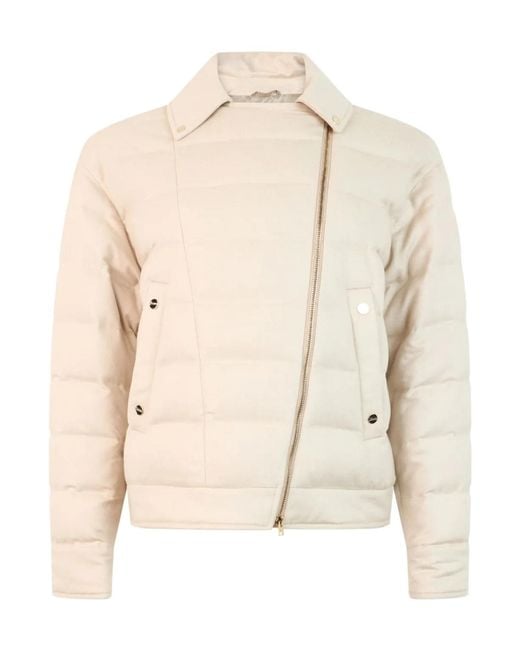 Herno Natural Quilted Asymmetric Zip Coat
