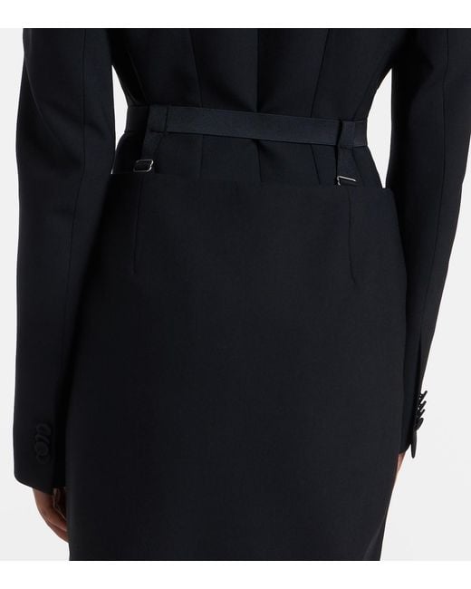 Mugler Black Cutout Pencil Skirt