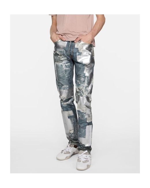 Acne White Leather Lace-Up Sneakers for men