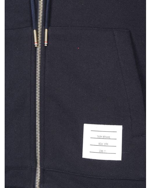 Thom Browne Blue Rwb Stripe Zipped Hoodie for men
