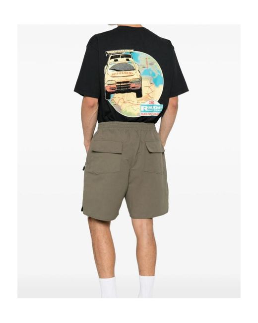 Rhude Black Crew Neck Short-Sleeved T-Shirt for men