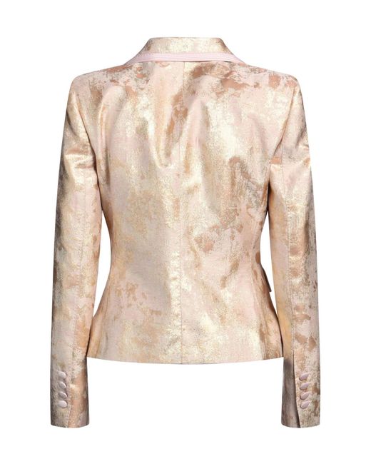 Dolce & Gabbana Natural Two-Tone Metallic Blazer