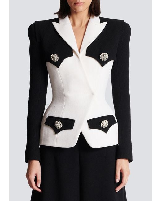 Balmain Black Double Crepe Jacket