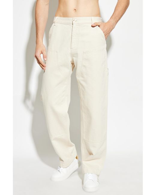 Versace Natural Medusa Head Straight-Leg Pants for men