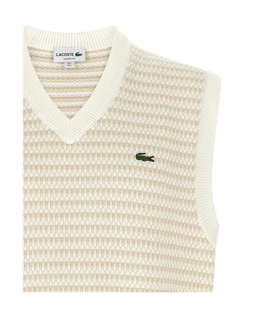 Lacoste White Sleeveless Vest for men