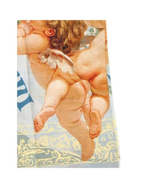 Vivienne Westwood Blue Primavera Cherubs Print Scarf