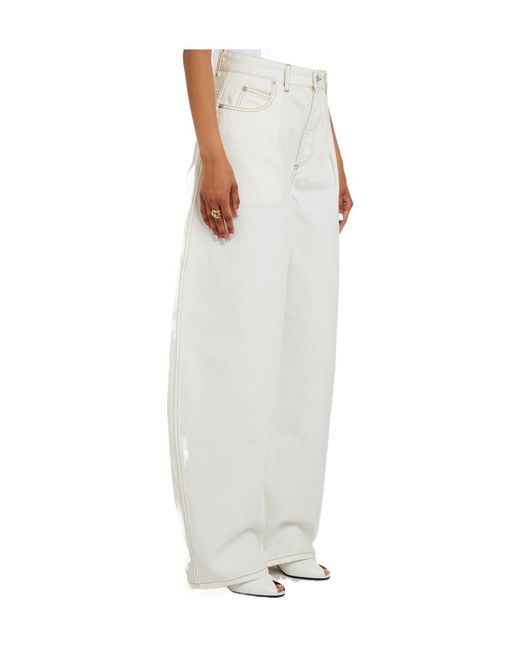 Jacquemus White Versatile High-Waist Wide-Leg Jeans