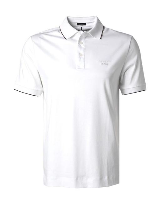Boss White X Porsche Logo-Embroidered Polo Shirt for men