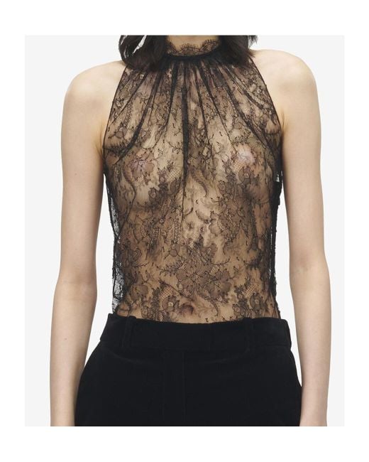 McQueen Black Lace Sleeveless Top