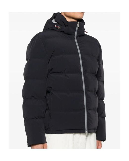 Brunello Cucinelli Blue Hooded Quilted Jacket for men