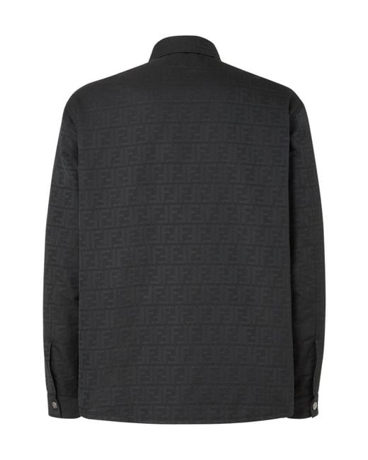 Fendi Black Ff Zucca Jacquard Nylon Blouson for men