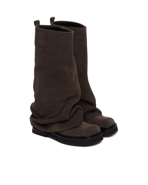 The Attico Black Round-Toe Ankle Boots