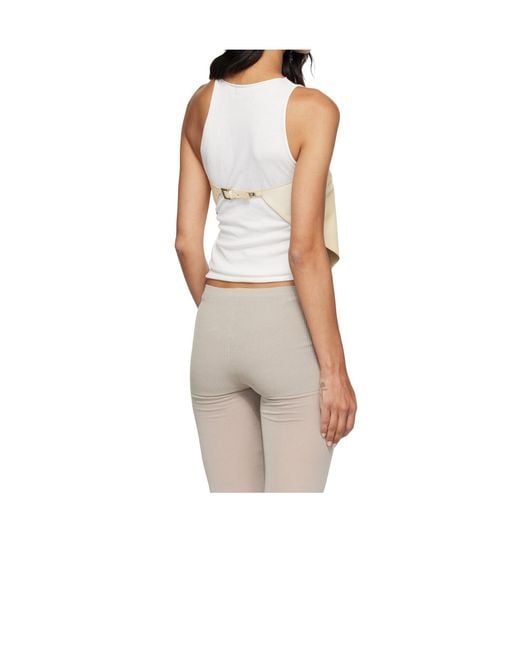 Paloma Wool Natural Buckled Strap Top