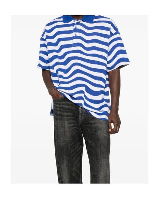 Napapijri Blue Striped Polo Shirt for men