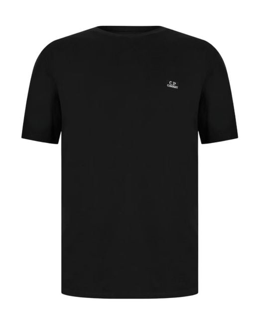 C P Company Black Logo Crew Neck T-Shirt for men