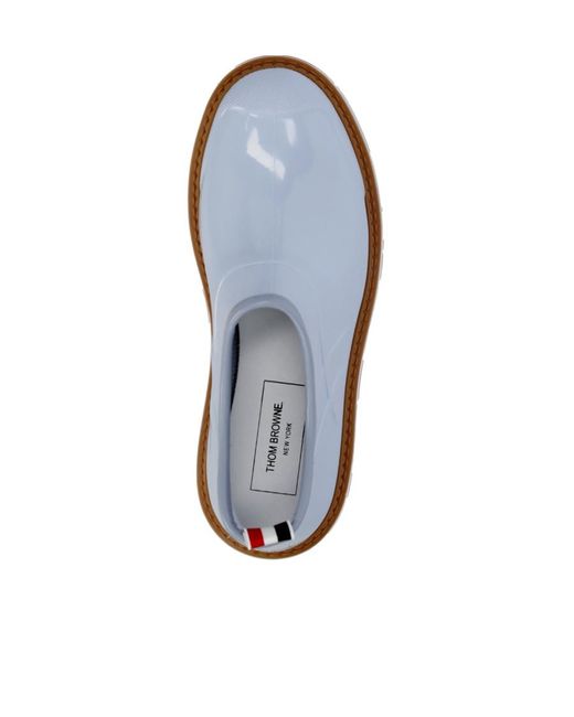 Thom Browne Blue Round Toe Slip-On Boots
