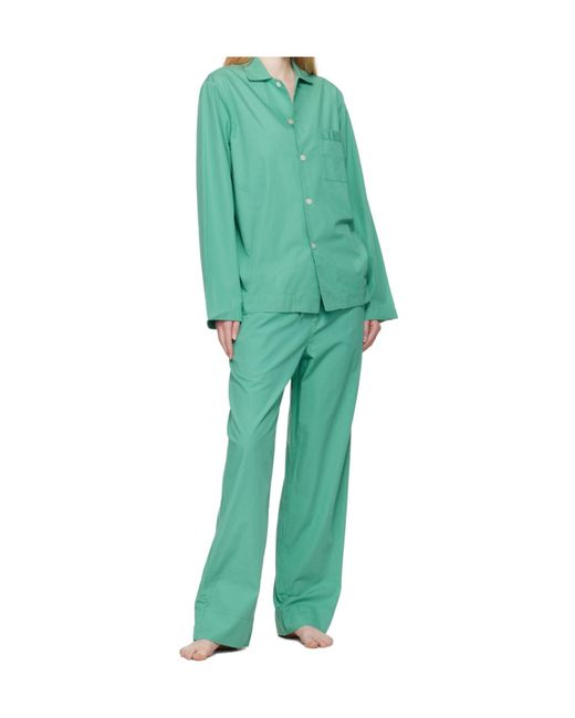 Tekla Green Drawstring Pajama Pants for men