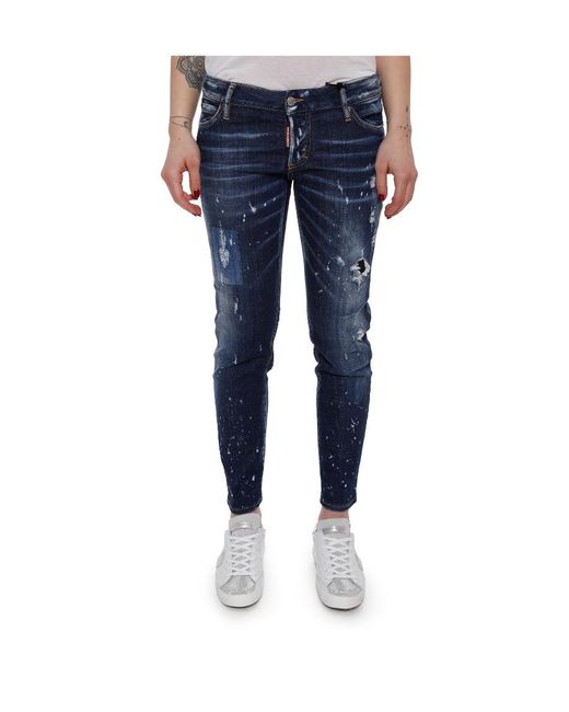 DSquared² Blue Slim Distressed Jeans