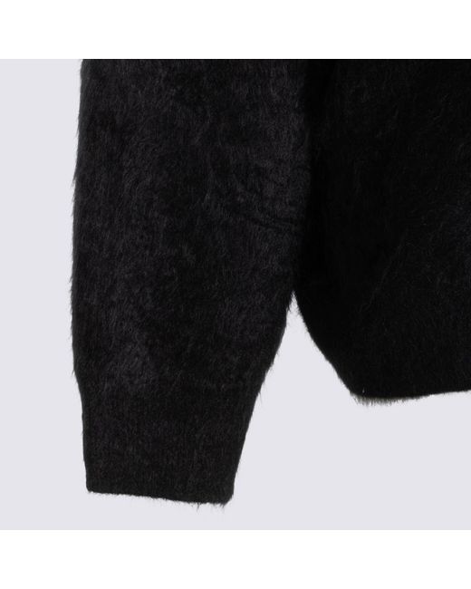 Thom Krom Black Fuzzy High-Neck Sweater