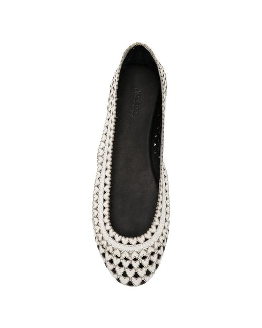 Isabel Marant White Woven Pattern Ballet Flats