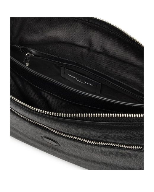 Gianni Chiarini Black Medium Three Grainy-Leather Shoulder Bag