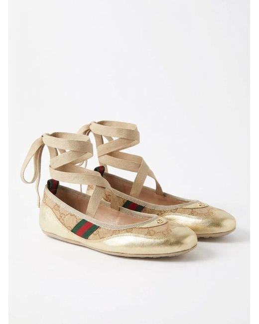 Gucci Metallic Shift Ballerina