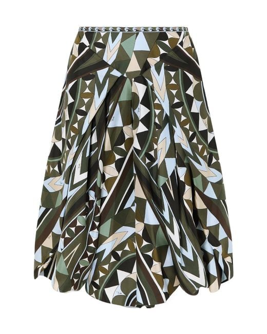 Emilio Pucci Black Printed Silk-Twill Wide-Leg Pants