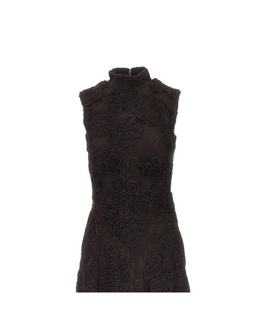 ROTATE BIRGER CHRISTENSEN Black Floral Embroidered Sleeveless Dress