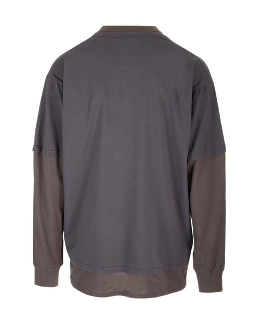 Magliano Gray Trauma Crewneck Long Sleeved T-Shirt for men