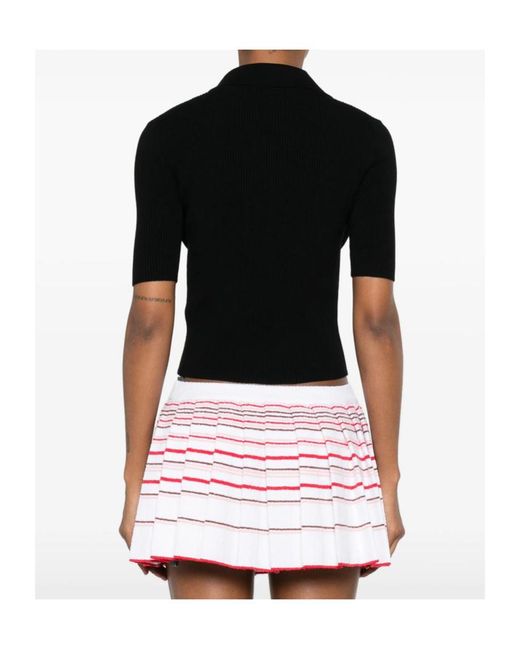 Amiri Black Script Rib Knit Ss Polo Shirt