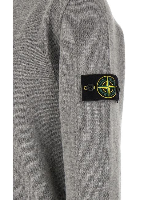 Stone Island Gray Button-Up Jumper for men