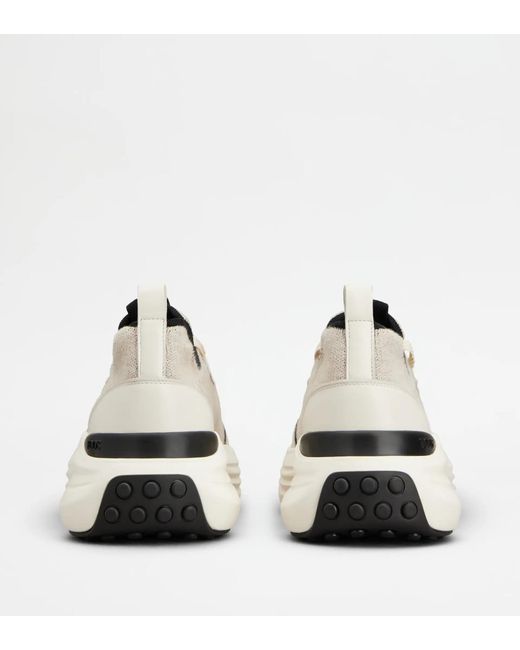 Tod's White Lace-Up Sneakers