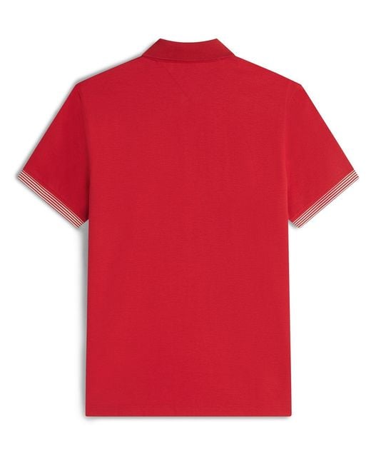 Tommy Hilfiger Red Short-Sleeved Polo Shirt for men