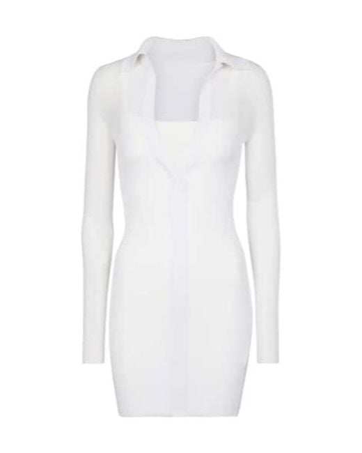 Peter Do White Knit Midi Dress