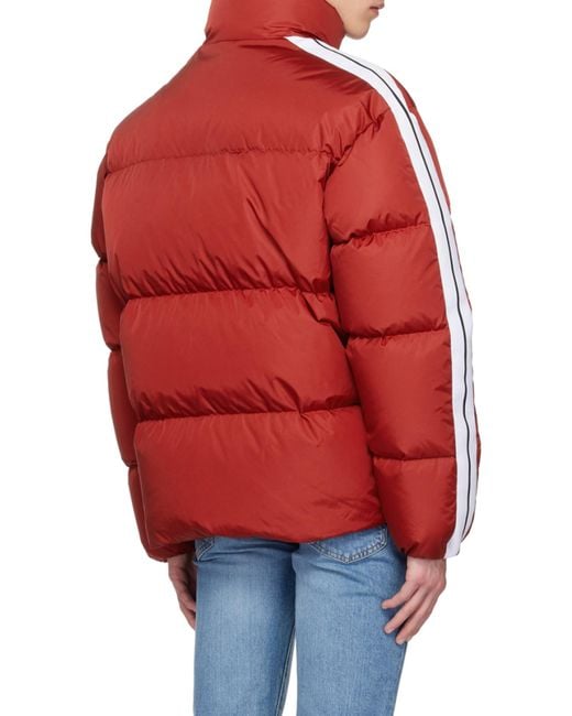 Palm Angels Red Logo-Print Down-Feather Padded Jacket for men