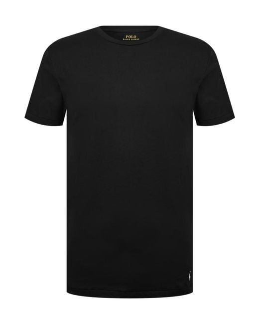 Polo Ralph Lauren Black Three-Pack Crew Neck T-Shirts for men
