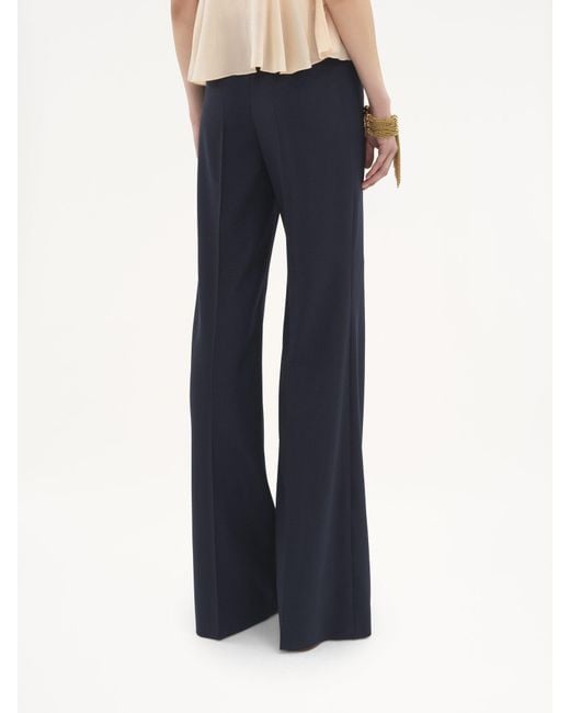 Chloé Blue Belt Loop Wool Bell Bottoms