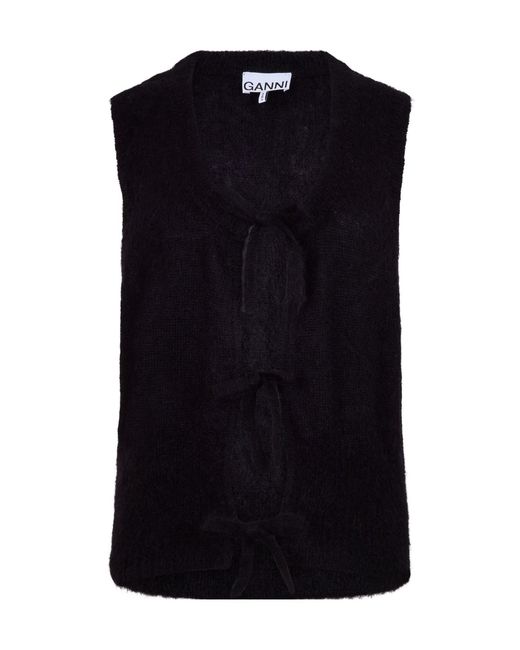 Ganni Black Mohair Vest